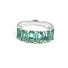 Gemistry 18K White Gold 2.73 Ct Emerald Band for Womens