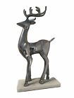 Marble And Brass Christmas Polished Reindeer  Sculpture