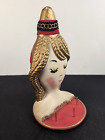 Vintage Woman Shaped Pincushion Spool Thread Holder Sewing Room Decor Gift Bust