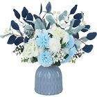 Artificial Flowers with Vase Faux Flowers in Vase Fake Flowers Bouquet for Ce...