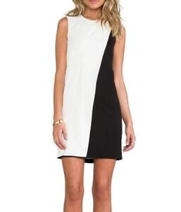 THEORY NWT Size 6 Randla Black with Ivory Colorblock $375 Dress 6