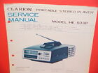 1977-1982 CLARION AM-FM/8-TRACK TAPE PORTABLE RADIO SERVICE MANUAL MODEL HE-503P