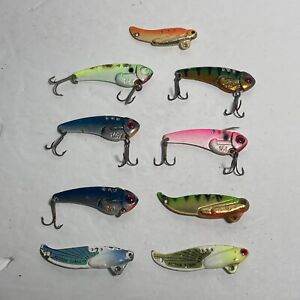 Lot Of 9 Used Blade Bait - 2 Heddon Sonar 431 Different Colors Used 1/4