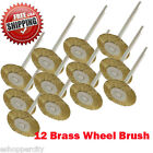 12 Rotary Brass Wire Brush Wheel Dremel 3000 4000 1/8
