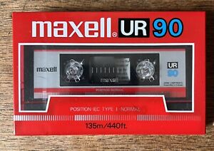 Maxell UR-90 Blank Audio Cassette Tape 90 Min Normal Bias  NEW 1980’s