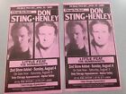Lot Of 2 Sting/Don Henley Concert Advertising Poster Small Chicago August 3rd