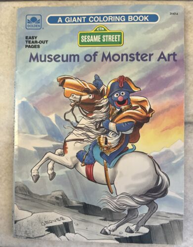 Sesame Street Museum Of Monster Art Coloring Book Unused Vintage 1990