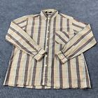 VTG Kennington Button Up Shirt Mens Extra Large XL 17.5 Brown Plaid Western Work