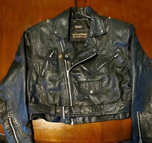 Wilsons Black Leather Crop Jacket Women’s Large Biker Moto Punk 80s 90s Vintage