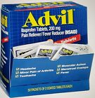 NIB ADVIL TABLETS, 200mg. 50 Packets Of 2 Tablets each 100 total - Exp.  10/2025