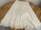 VINTAGE SLIP SKIRT LINGERIE SILKY IVORY by SHADOWLINE FLORAL LACE sz M