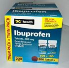 (Lot of  4)DG Health- Ibuprofen 200mg Pain Reliever - 100Tablets Ea. - EXP 3/25