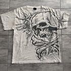 Y2K Anchor Blue Skull MMA Elite Style Cyber Grunge Skater Mall Goth T Shirt M