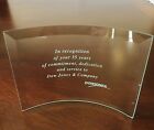 Vintage Jade Crystal Glass Award 35 Years Of Commitments Dow Jones & Company