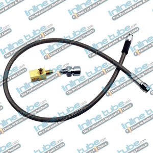 Stainless Steel Braided Rear Brake Hose 1/4 Tube With 3/16 Tee -3An 3An 27 Long