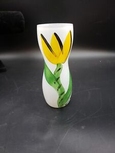 Kosta Boda Yellow Tulip White Vase 5