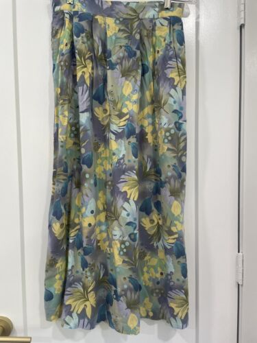 Sag Harbor Skirt Womens Medium Multicolor Floral Tropical Spring Elastic Pockets