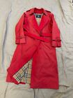 Burberrys Rare Vintage 90s Women's Red Trench Coat Size UK 8 / Small