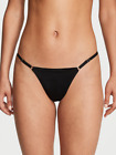 Victoria's Secret V-Hardware Adjustable V-String Panty ( Black - S )