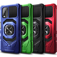 For Nokia C210 Case Shockproof Ring Kickstand Phone Cover with Tempered Glass