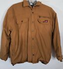 Wrangler Workwear Duck Canvas Shirt Jacket Quilt Lined w/ Hood XL Tan