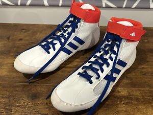 Adidas HVC 2 Men's Wrestling Shoe Size 10.5, Color White/Royal/Red
