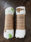 NEW-Upsimples Set 2 Baby Bamboo Cotton Muslin Swaddle Blanket Multi-Use 47x47
