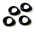 VTG LOT 4 BLACK LUCITE PLASTIC ACRYLIC BAKELITE COSTUME RINGS ( ALL SIZE 8)