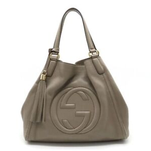 gucci Soho tote bag leather beige 282309 FromJapan 0925 7142 Auth