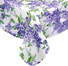 Lilac Fields Heavy 4 Gauge Vinyl Flannel Backed Tablecloth, Purple Lilacs Floral