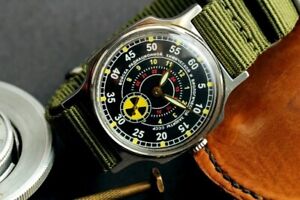 Men's vintage wrist watch POBEDA Radiation mechanical watch for men soviet watch