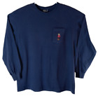 Vntg Ralph Lauren Polo Bear T-Shirt Lg Navy Blue Long Sleeve Crew Neck USA Made