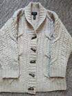 vintage RALPH LAUREN cardigan sweater M wool ARAN irish knit CHUNKY thick
