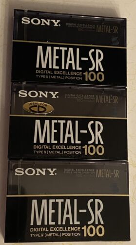 Lot Of 3 Sony Metal-SR 100 Type IV Metal Bias Blank Cassette Tape New Rare 4 HTF