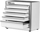 Portable Five-Drawer Steel Tool Box, White Hand Carry Tool White-5 Drawer