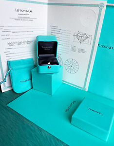 Tiffany & Co Engagement Ring Box + Outer Box + Pouch + Certificate + Folder +Bag