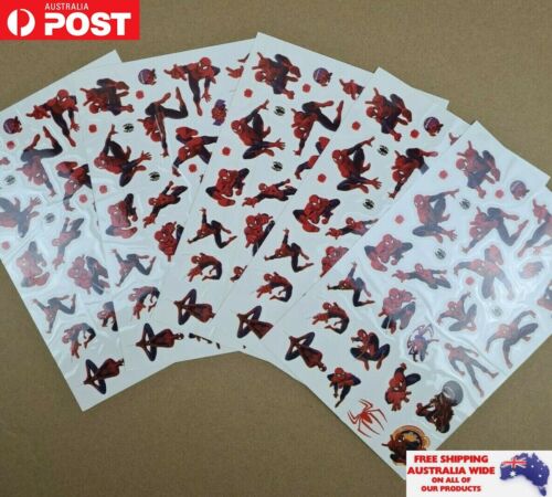 5x Temporary Tattoo Spiderman Stickers Body Art Kids Party Favours Birthday Gift