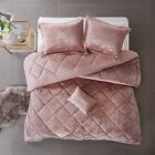 4pc Full/Queen Alyssa Velvet Comforter Set - Blush
