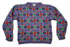 Vintage LL BEAN Geometric Norwegian Style Womens Med Knit Sweater 80s