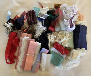 LARGE LOT OF SEWING TRIMS, LACE, BRAID, ETC.