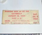 Vintage Woodstock NY 1969 Rock Concert Ticket Stub Hippie Love Festival Peace FM