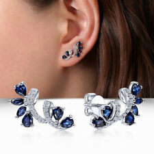 Elegant 925 Silver Stud Earrings for Women Cubic Zirconia Wedding Jewelry Gift