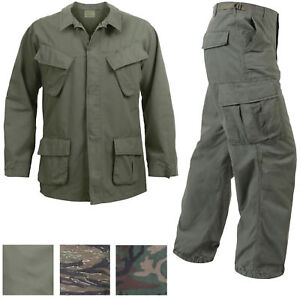 Vietnam Jungle Fatigues Military Uniform Vintage Army BDU Ripstop Tactical Cargo