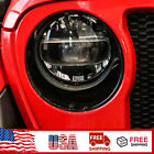 Black Front Lamp Cover Headlight Trim Frame Accessories For Jeep Wrangler 2018+ (For: Jeep Wrangler)