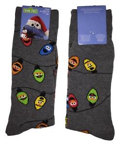 Adult Sesame Street Christmas Bert Ernie Elmo Cookie Ornaments Crew Socks NEW