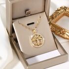 Women's Fashion Jewelry Gold Cubic Zircon Tree Of Life Pendant Necklace 385