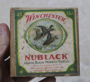WINCHESTER NUBLACK SHOTGUN SHELL BOX  12 GA  EMPTY 2 PIECE