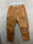 Carhartt Pants Mens 32x34 B136 BRN Brown Double Knee Duck Canvas Work Wear Adult