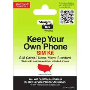 Straight Talk SIM Card Verizon, T-Mobile, 4G LTE & 5G Plus-No Talk time-Prepaid