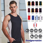 Mens Cool Dry Singlet Contrast Mesh Tank Top Training Sport Gym Exercise TS19A